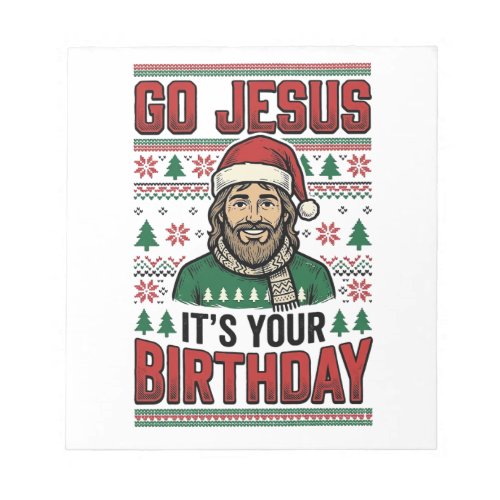 Go Jesus Christmas Birthday Vintage Shirt Notepad