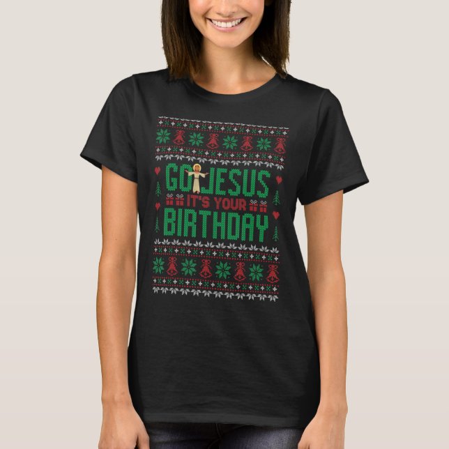 Go Jesus It's Your Birthday Ugly Christmas Sweater (Front)