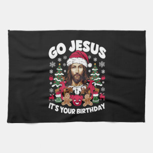 Go Jesus It's Your Birthday Ugly Christmas Sweater Kitchen Towel