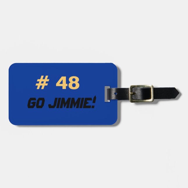 Go Jimmie luggage tag (Front Horizontal)