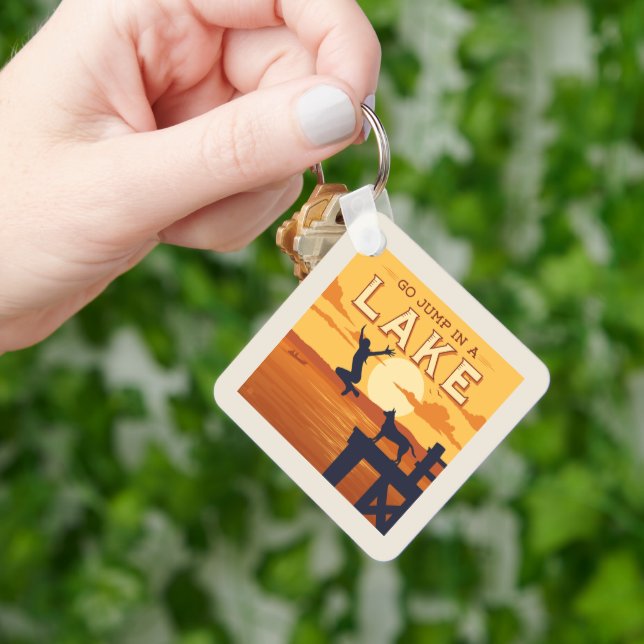 Go Jump In A Lake Keychain (Hand)