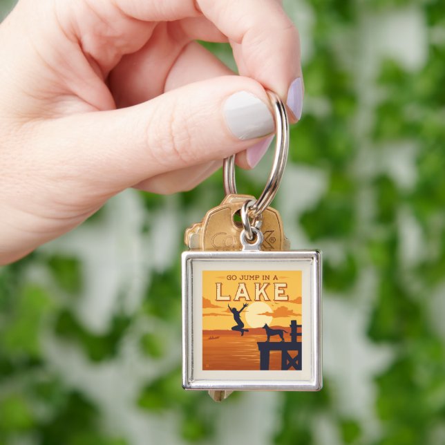 Go Jump In A Lake Keychain (Hand)