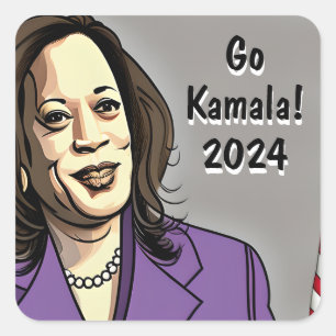 Go Kamala 2024 US Presidential Election Square Sticker