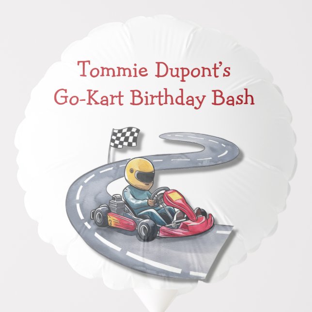 Go-Kart Birthday Bash Balloon (Front)