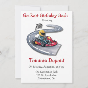 Go-Kart Birthday Bash  Invitation