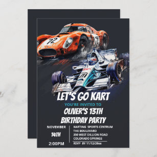 Go Kart Birthday Invitation