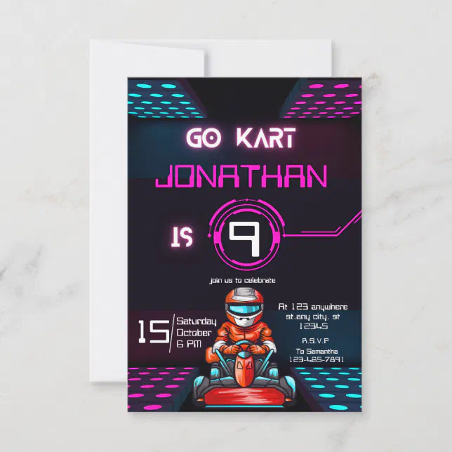 Go Kart Birthday invitation | Zazzle