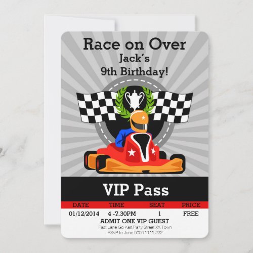 GO KART Birthday invitation Invitation