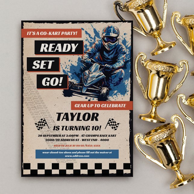 Go Kart Birthday Party  Invitation (Creator Uploaded)
