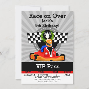 Go Kart Birthday Party Invitation