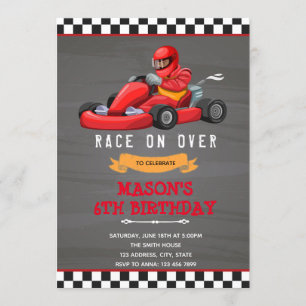 Go kart birthday party invitation