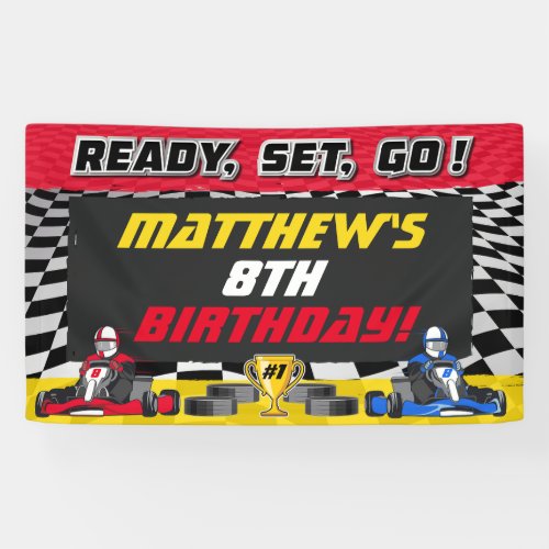 Go Kart Birthday Party Racing  Banner