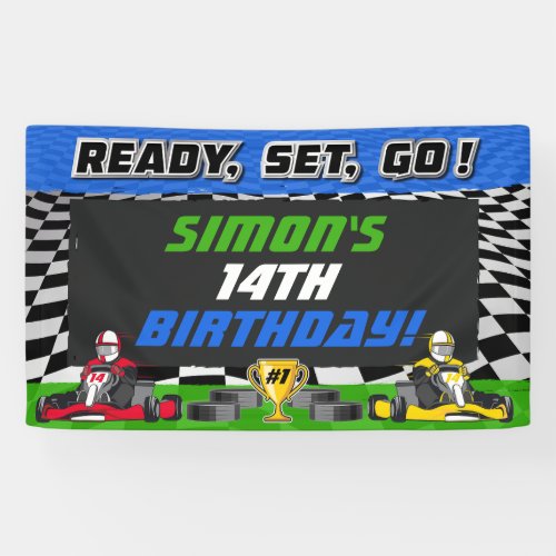 Go Kart Birthday Party Racing  Banner