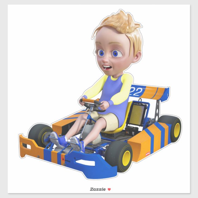 Go-Kart Boy Sticker (Sheet)