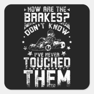Go Kart Brakes Square Sticker