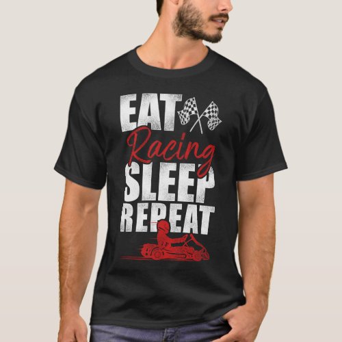Go Kart Eat Sleep Racing Repeat Vintage T_Shirt