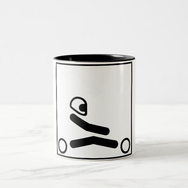 Go Kart Figure Two-Tone Coffee Mug (Center)