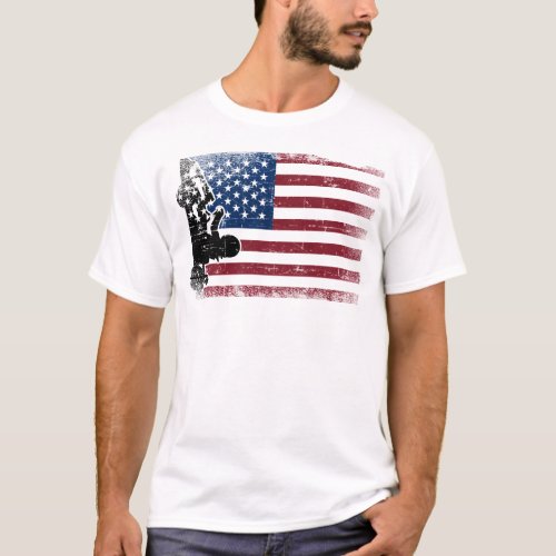 Go Kart Go Kart American Flag American Flag T_Shirt