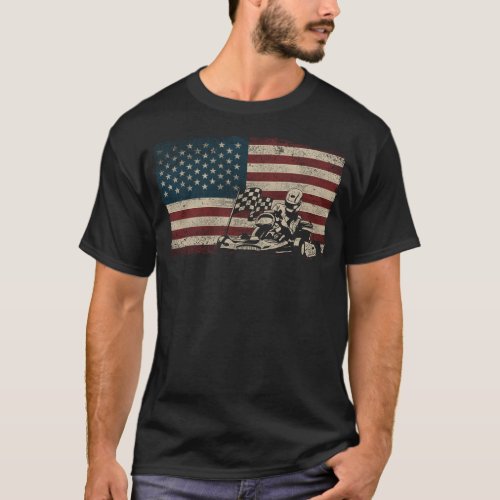 Go Kart Go Kart American Flag American Flag T_Shirt