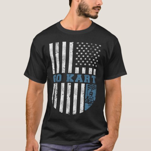 Go Kart Go Kart American Flag Vintage T_Shirt