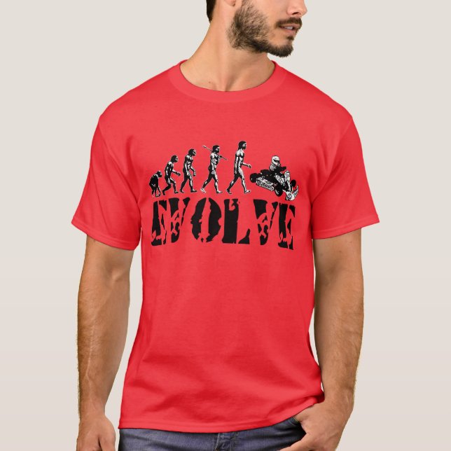 Go Kart Go-Kart Go Karts Evolution Sport Art T-Shirt (Front)