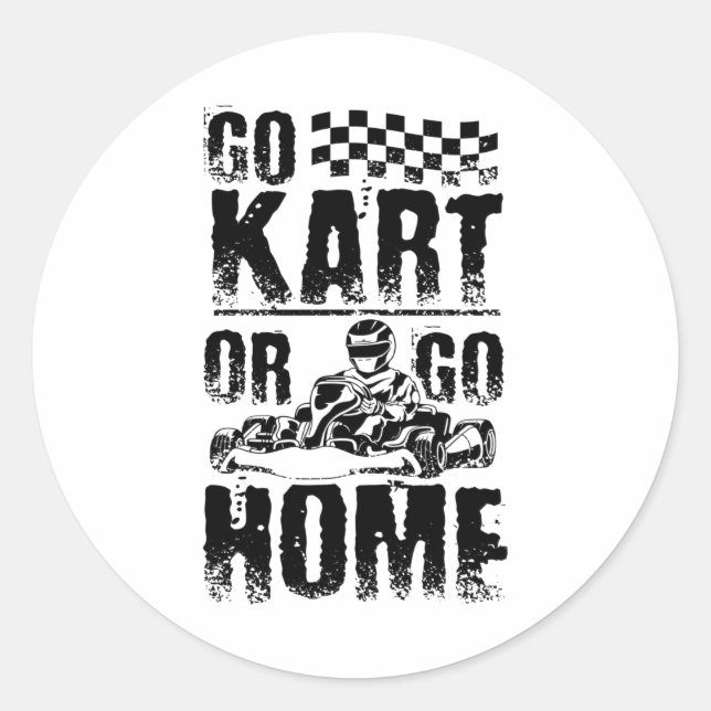 Go Kart Home Classic Round Sticker (Front)