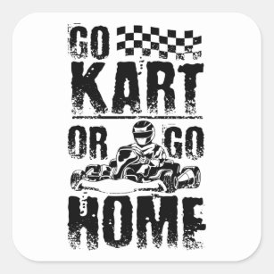 Go Kart Home Square Sticker
