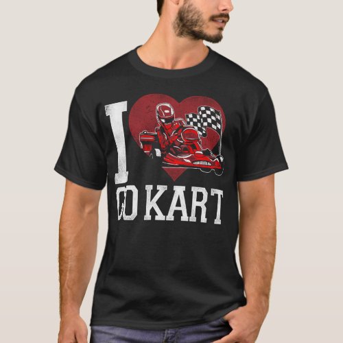 Go Kart I Love Go Kart Heart Vintage T_Shirt