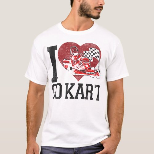 Go Kart I Love Go Kart Heart Vintage T_Shirt