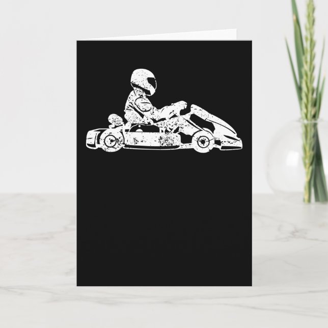Go-kart Kart Racing Driver Karting Retro Gift Card (Front)