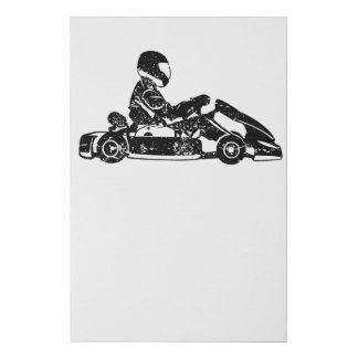 Go-kart Kart Racing Driver Karting Retro Gift Faux Canvas Print