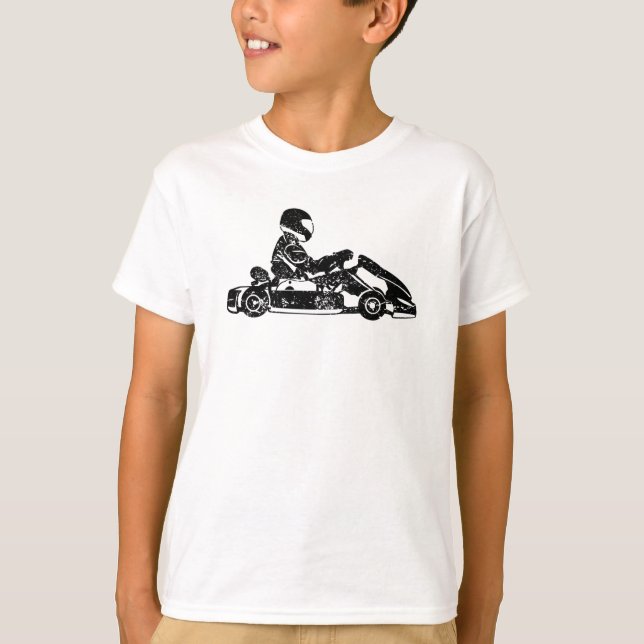 Go-kart Kart Racing Driver Karting Retro Gift T-Shirt (Front)