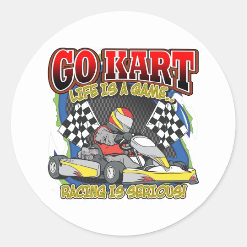 Go Kart Life Classic Round Sticker