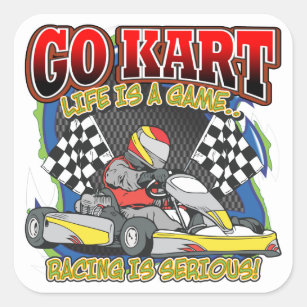 Go Kart Life Square Sticker
