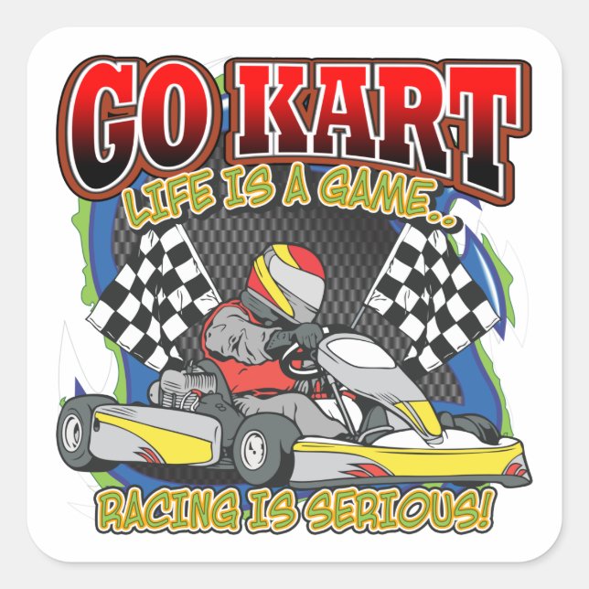Go Kart Life Square Sticker (Front)