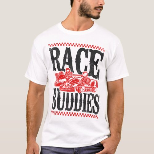 Go Kart Race Buddies Besties Friends Vintage T_Shirt