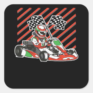 Go Kart Race Square Sticker
