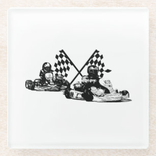 Go Kart Racers Glass Coaster