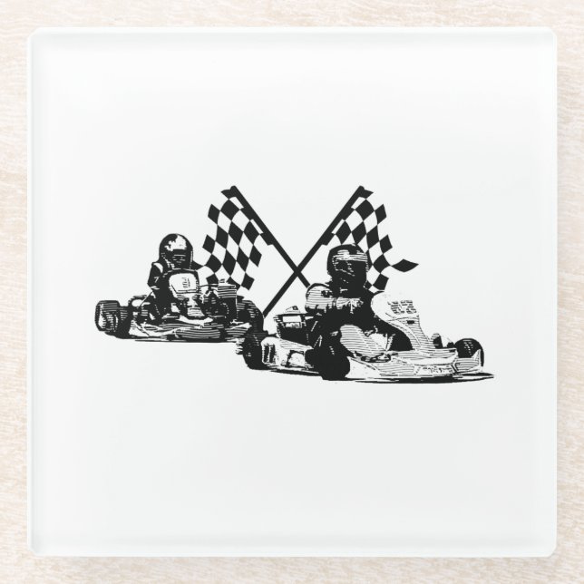 Go Kart Racers   Glass Coaster (Front)