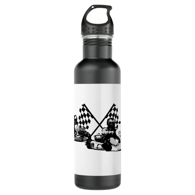  Go Kart Racers  Stainless Steel Water Bottle (Front)