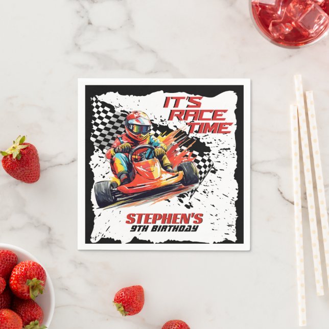 Go Kart Racing Birthday Party Napkins (Insitu)