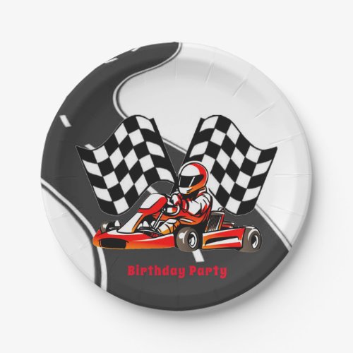 Go Kart Racing Boy Birthday Party Paper Plates