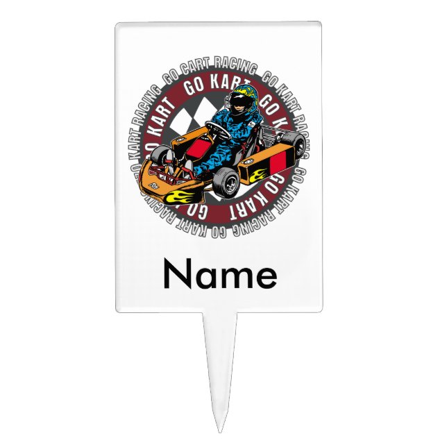 Go Kart Racing Cake Topper (Front)