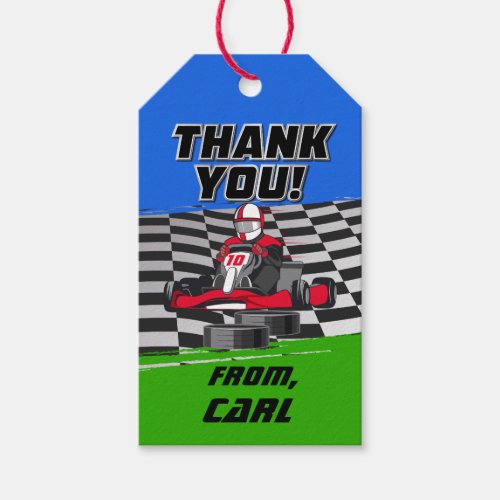 Go Kart Racing Car Birthday Party Gift Tags