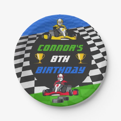 Go Kart Racing Car Birthday Party Paper Plates
