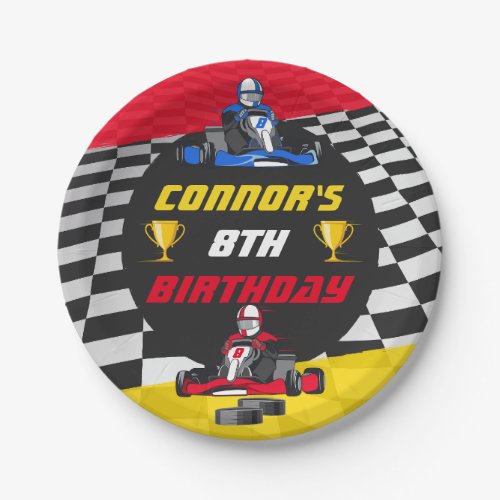 Go Kart Racing Car Birthday Party Paper Plates