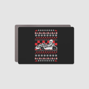 Go Kart Racing Christmas Car Magnet