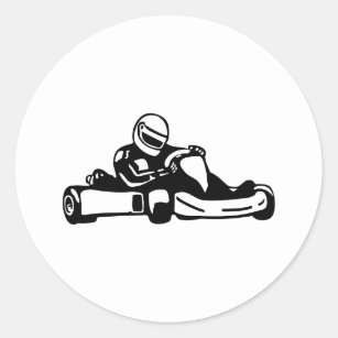 Go Kart Racing Classic Round Sticker