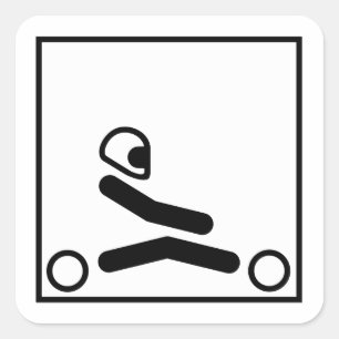 Go Kart Racing Figure Square Sticker