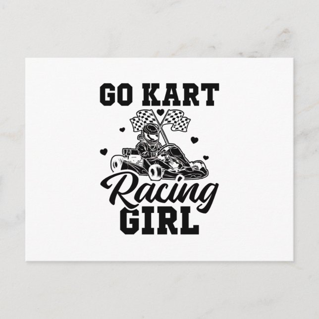 Go Kart Racing Girl | Go-Kart Driver Gift Idea Postcard (Front)